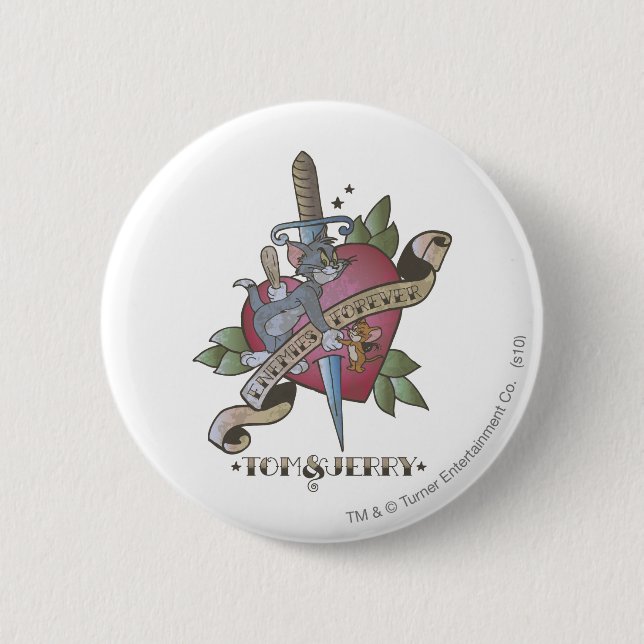 Tom and Jerry Enemies Forever 2 Pinback Button (Front)