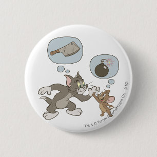 Tom and Jerry Evil Thoughts Pinback Button