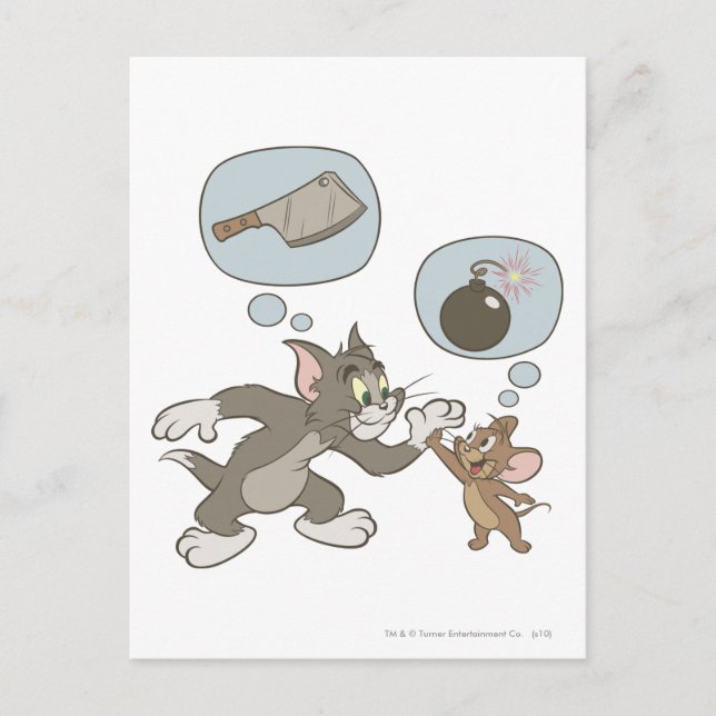 Tom and Jerry Evil Thoughts Postcard (Front)