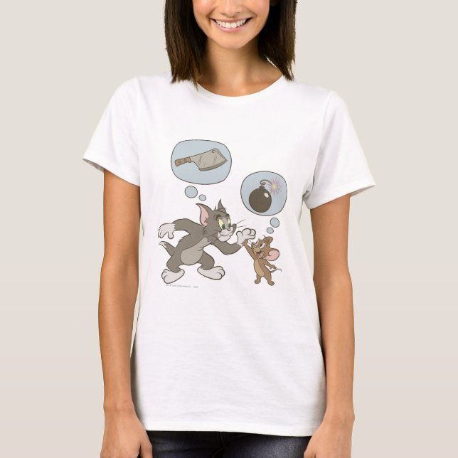 Tom and Jerry Evil Thoughts T-Shirt (Front)