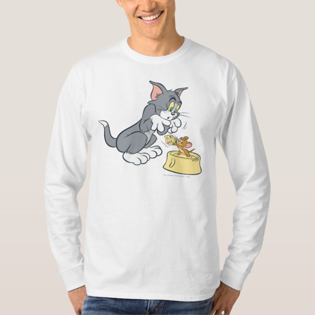 Tom and Jerry Feed The Cat T-Shirt (Front)