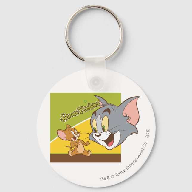 Tom and Jerry Hanna Barbera Logo Keychain (Front)