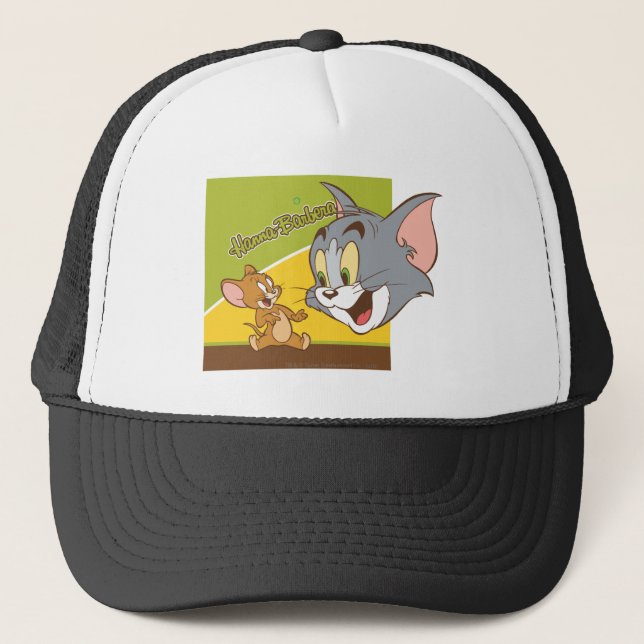Tom and Jerry Hanna Barbera Logo Trucker Hat (Front)