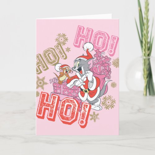 Tom and Jerry Ho Ho Ho Santa Gift Delivery Holiday Card