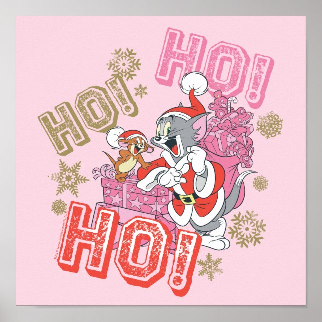 Tom and Jerry "Ho! Ho! Ho!" Santa Gift Delivery Poster (Front)