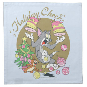Tom and Jerry Holiday Cheer Cloth Napkin