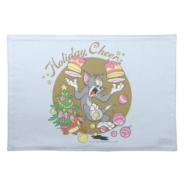 Tom and Jerry Holiday Cheer Cloth Placemat (Front)