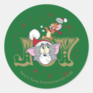 Tom and Jerry Holiday Joy Classic Round Sticker