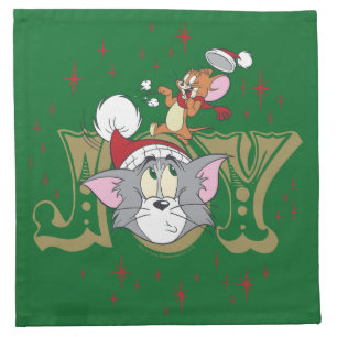 Tom and Jerry Holiday Joy Cloth Napkin