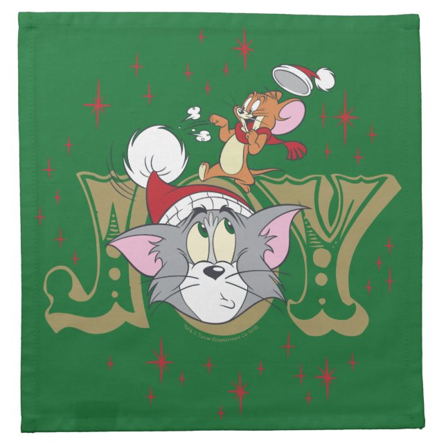 Tom and Jerry Holiday Joy Cloth Napkin (Front)