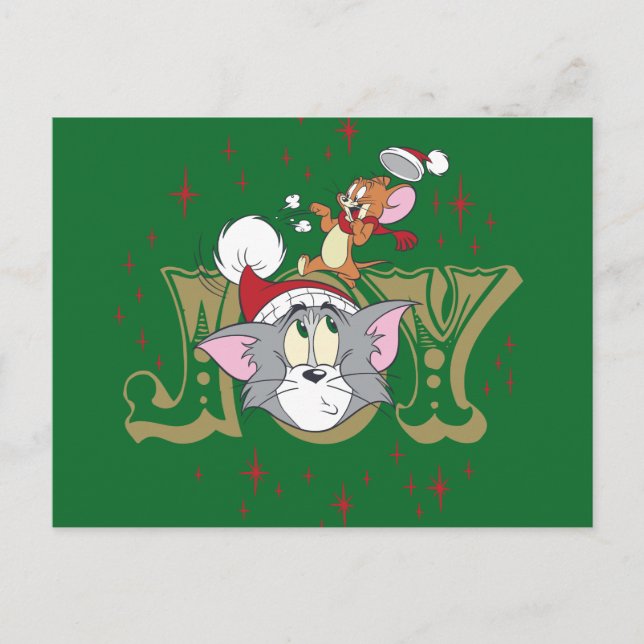 Tom and Jerry Holiday Joy Postcard (Front)