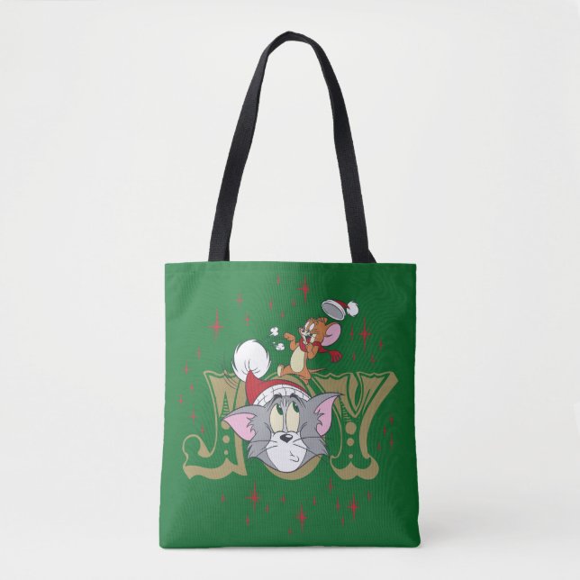 Tom and Jerry Holiday Joy Tote Bag (Front)