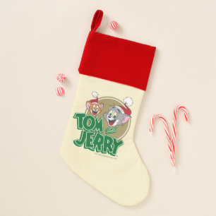 Tom and Jerry Holiday Logo Christmas Stocking