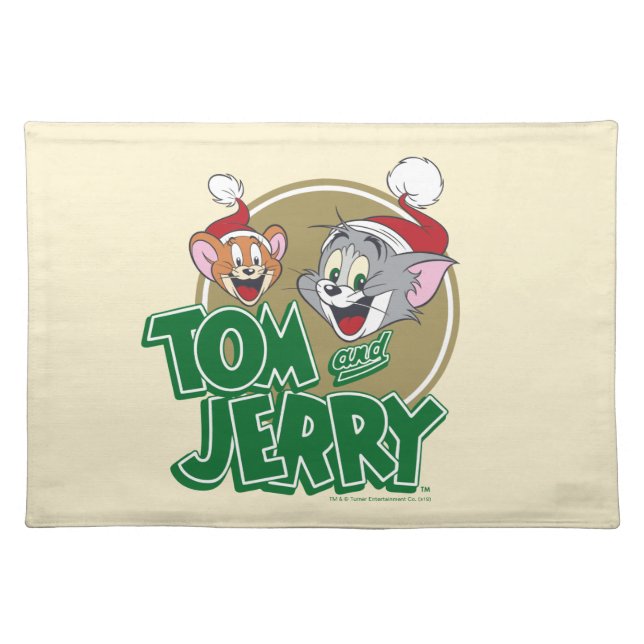 Tom and Jerry Holiday Logo Cloth Placemat (Front)