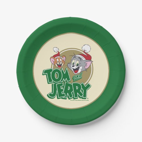 Tom and Jerry Holiday Logo Paper Plates
