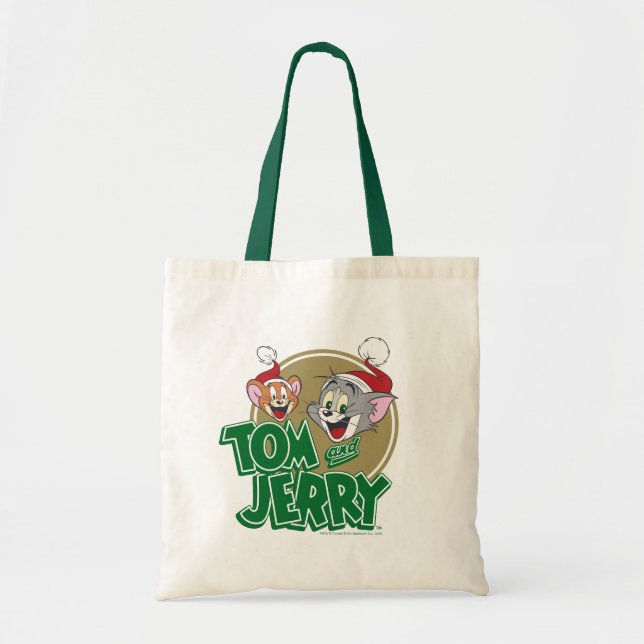 Tom and Jerry Holiday Logo Tote Bag (Front)
