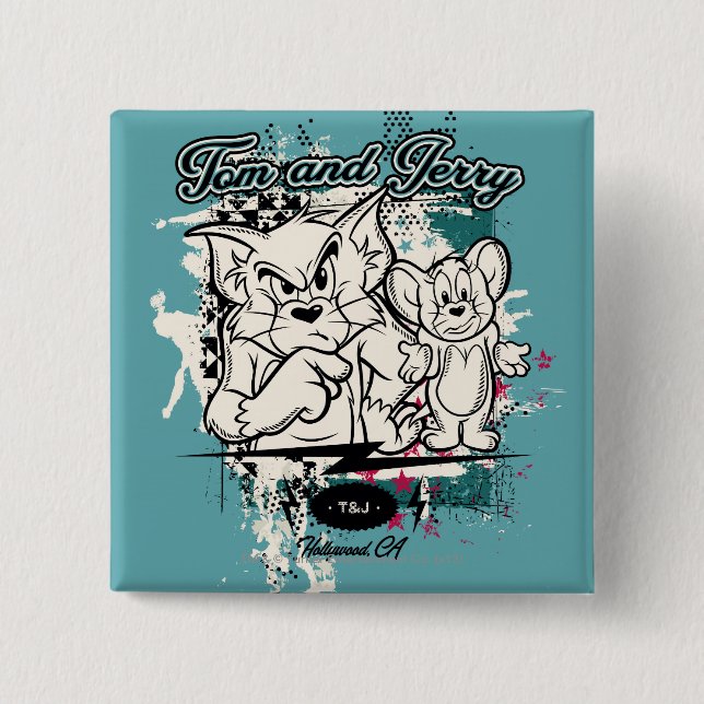 Tom and Jerry Hollywood CA Pinback Button (Front)