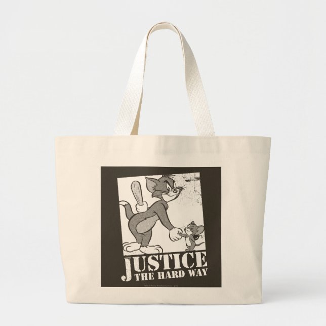 Tom And Jerry Justice the Hard Way Large Tote Bag (Front)