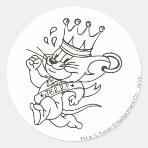Tom and Jerry King Jerry Classic Round Sticker