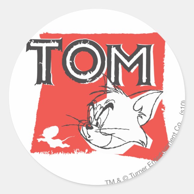 Tom and Jerry Mad Cat Classic Round Sticker (Front)