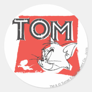 Tom and Jerry Mad Cat Classic Round Sticker