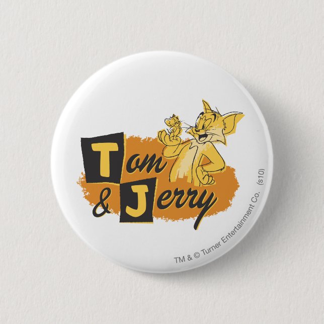 Tom and Jerry Mouse In Paw Logo Button (Front)