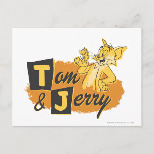 Tom and Jerry Mouse In Paw Logo Postcard