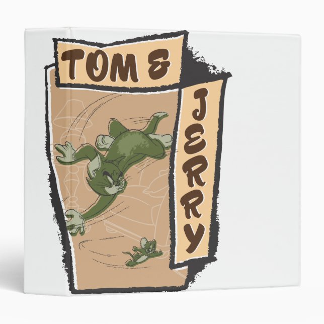 Tom and Jerry On A Tan Couch 3 Ring Binder (Front/Spine)