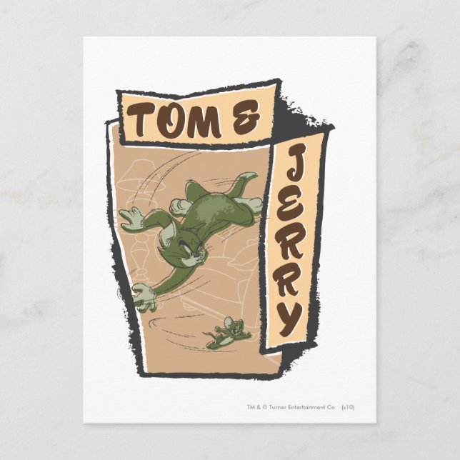 Tom and Jerry On A Tan Couch Postcard (Front)