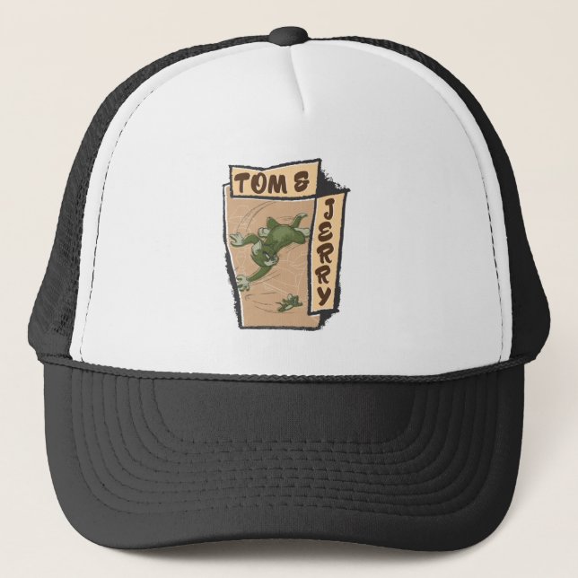 Tom and Jerry On A Tan Couch Trucker Hat (Front)