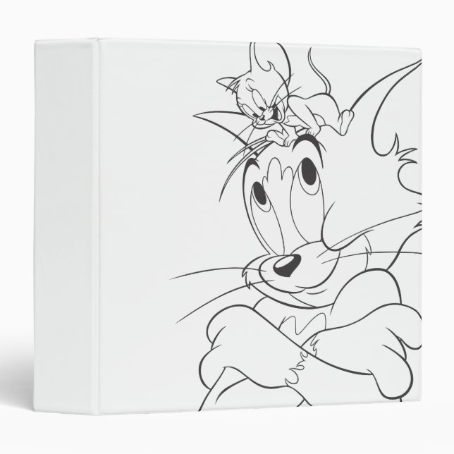 Tom and Jerry On Head 3 Ring Binder (Front/Spine)