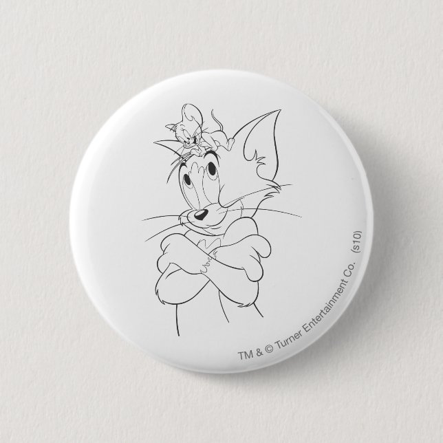 Tom and Jerry On Head Button (Front)