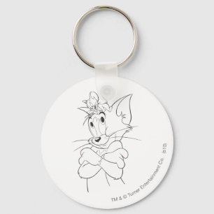 Tom and Jerry On Head Keychain