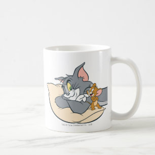 Tom and Jerry On Pillow Coffee Mug