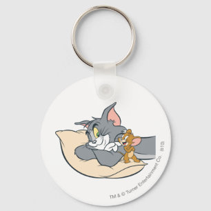 Tom and Jerry On Pillow Keychain