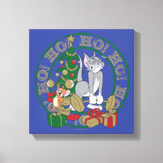 Tom and Jerry Opening Presents Canvas Print (Front)