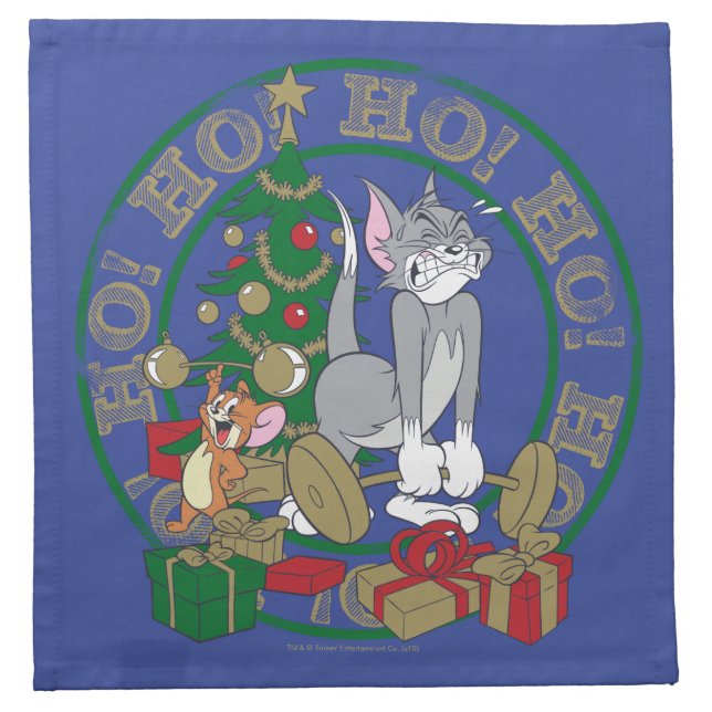 Tom and Jerry Opening Presents Cloth Napkin (Front)