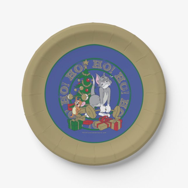 Tom and Jerry Opening Presents Paper Plates (Front)
