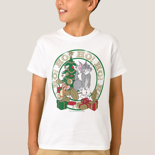 Tom and Jerry Opening Presents T-Shirt (Front)