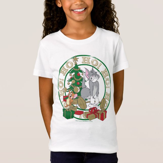 Tom and Jerry Opening Presents T-Shirt (Front)