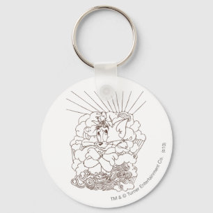 Tom and Jerry Outline Keychain