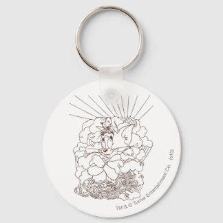 Tom and Jerry Outline Keychain