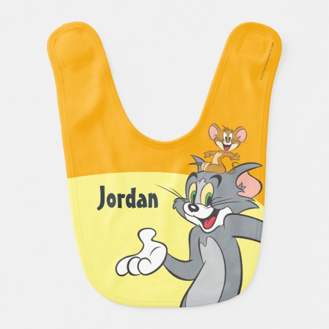 Tom and Jerry Pair Baby Bib (Front)