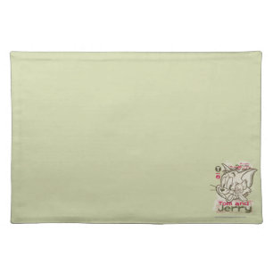 Tom and Jerry Pink and Green Cloth Placemat