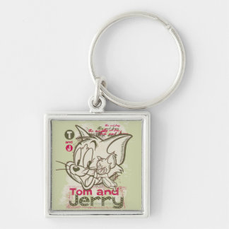 Tom and Jerry Pink and Green Keychain