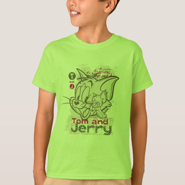 Tom and Jerry Pink and Green T-Shirt (Front)