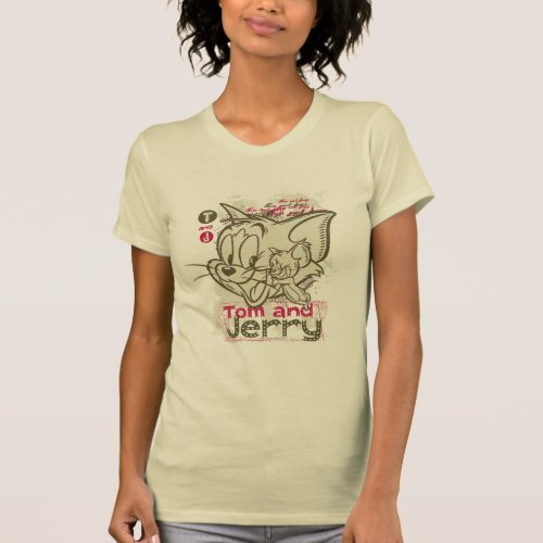 Tom and Jerry Pink and Green T_Shirt