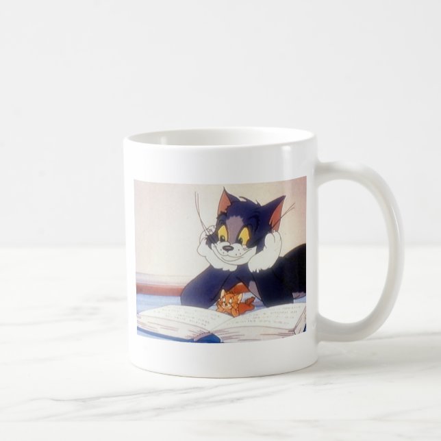 Tom And Jerry Read a Book Coffee Mug (Right)