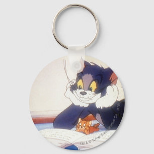 Tom And Jerry Read a Book Keychain