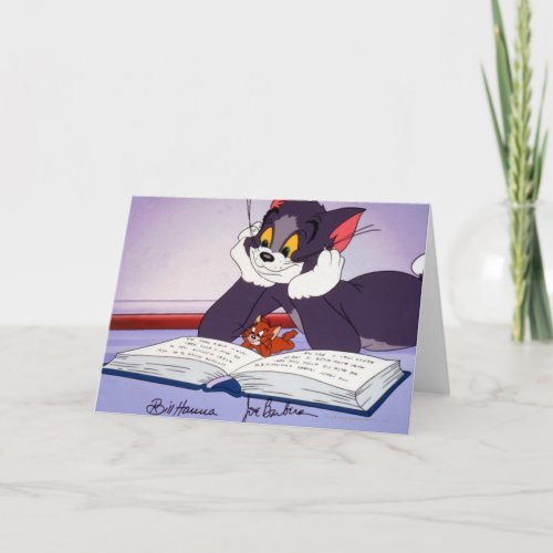 Tom And Jerry Reading Book Autographed Card